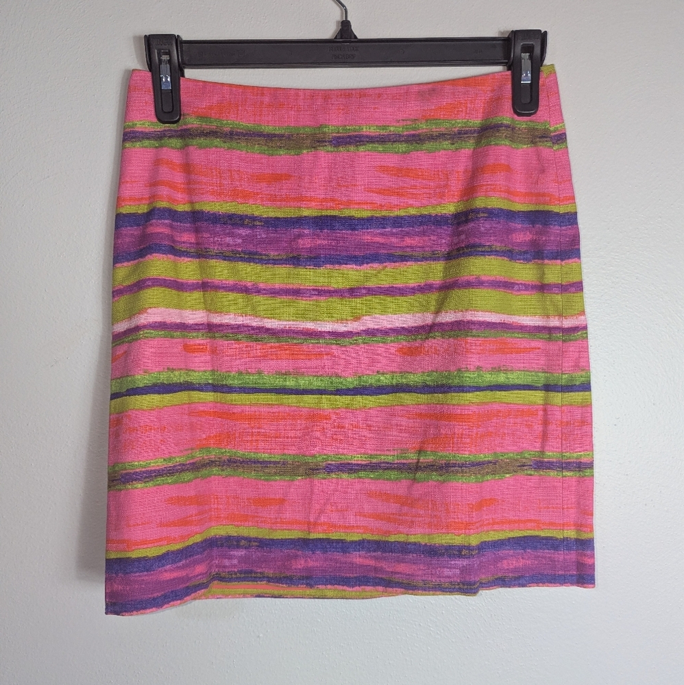 4 Ann Taylor Art to Wear Multicolor Pencil Skirt